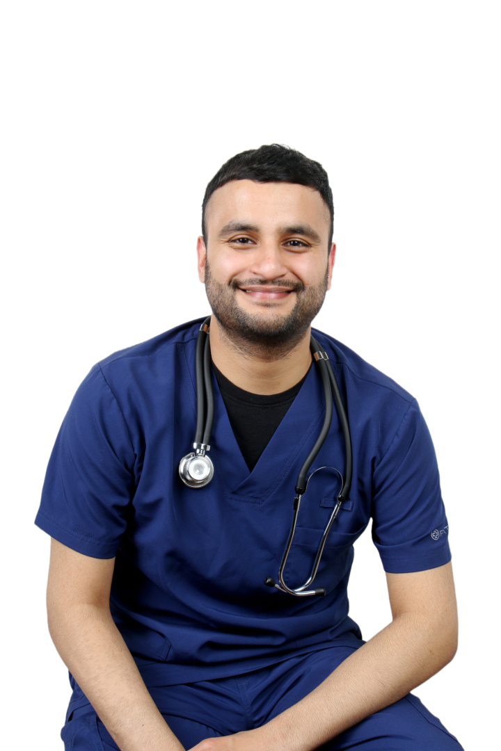 Smiling healthcare professional wearing stethoscope