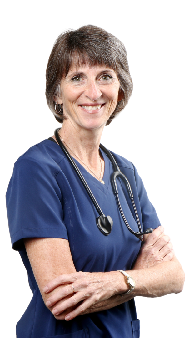 Smiling female healthcare professional with stethoscope